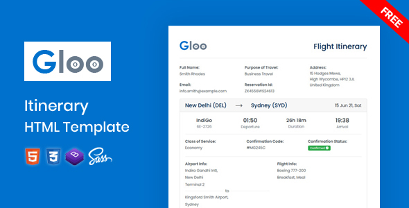 Gloo Free Itinerary HTML Template